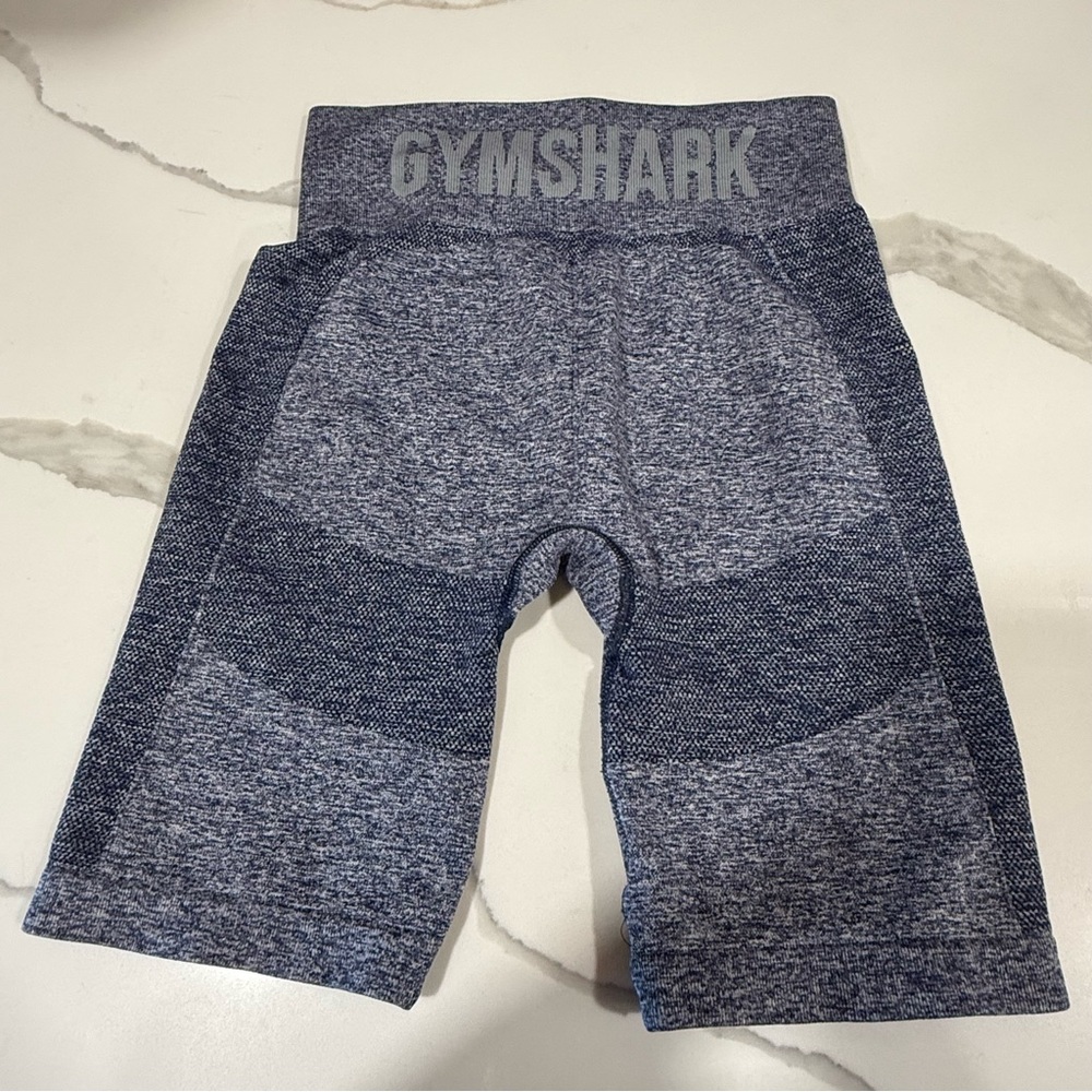 GYMSHARK Women’s High Waisted Flex Shorts Navy  and‎ Gray Size Small Pre-worn - Picture 2 of 12